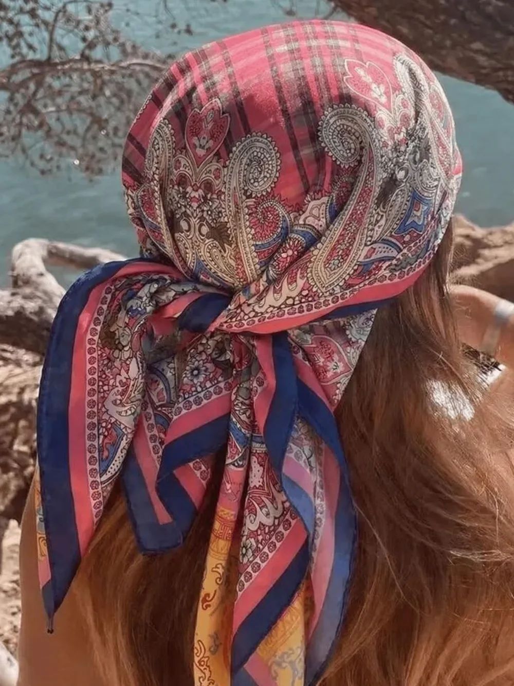 Pink Paisley scarf S137